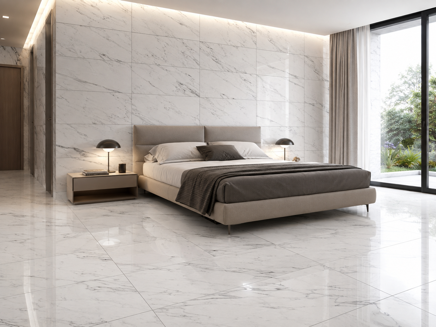 Carrara White in Bedroom