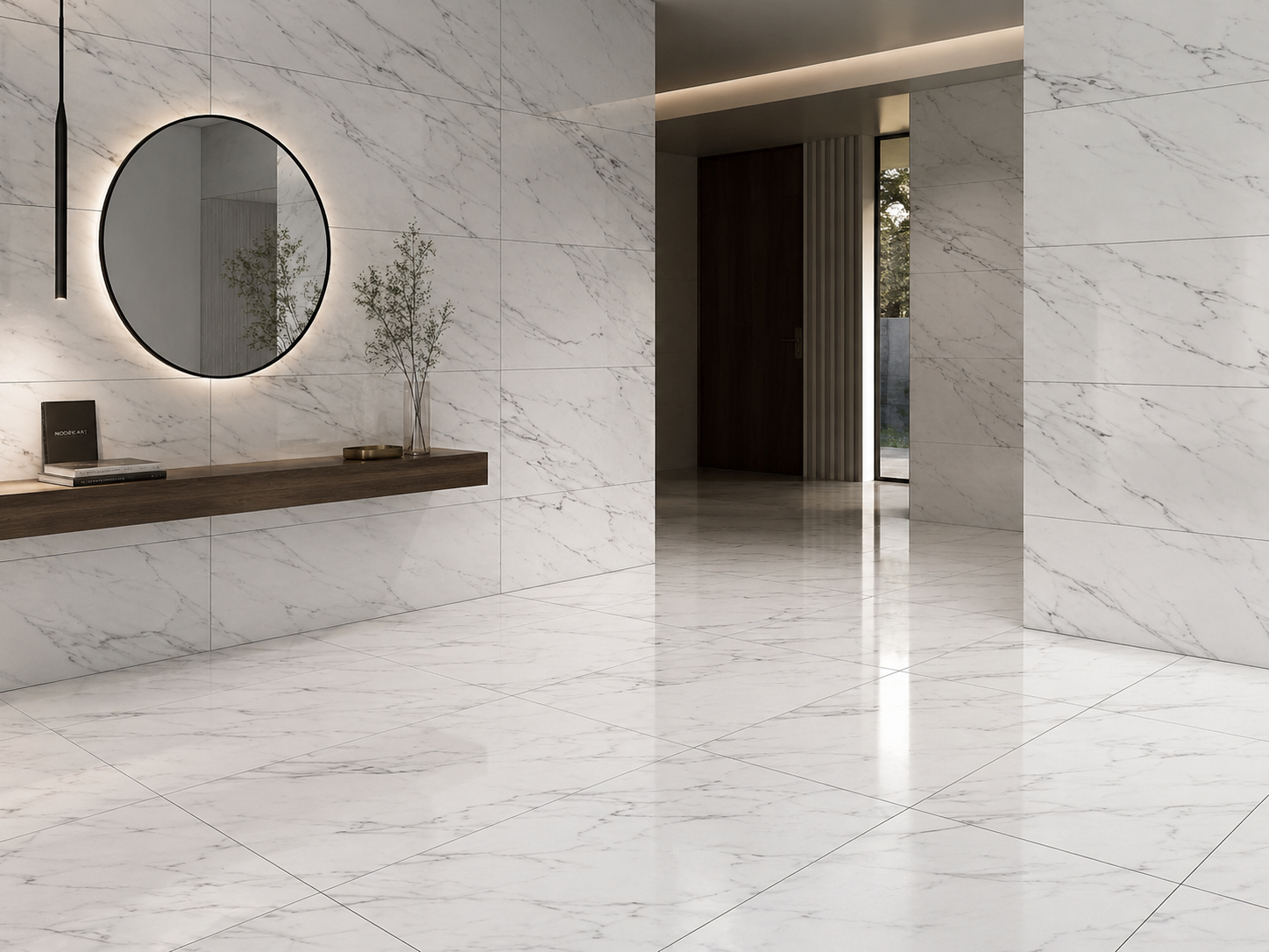 Carrara White in Entrance