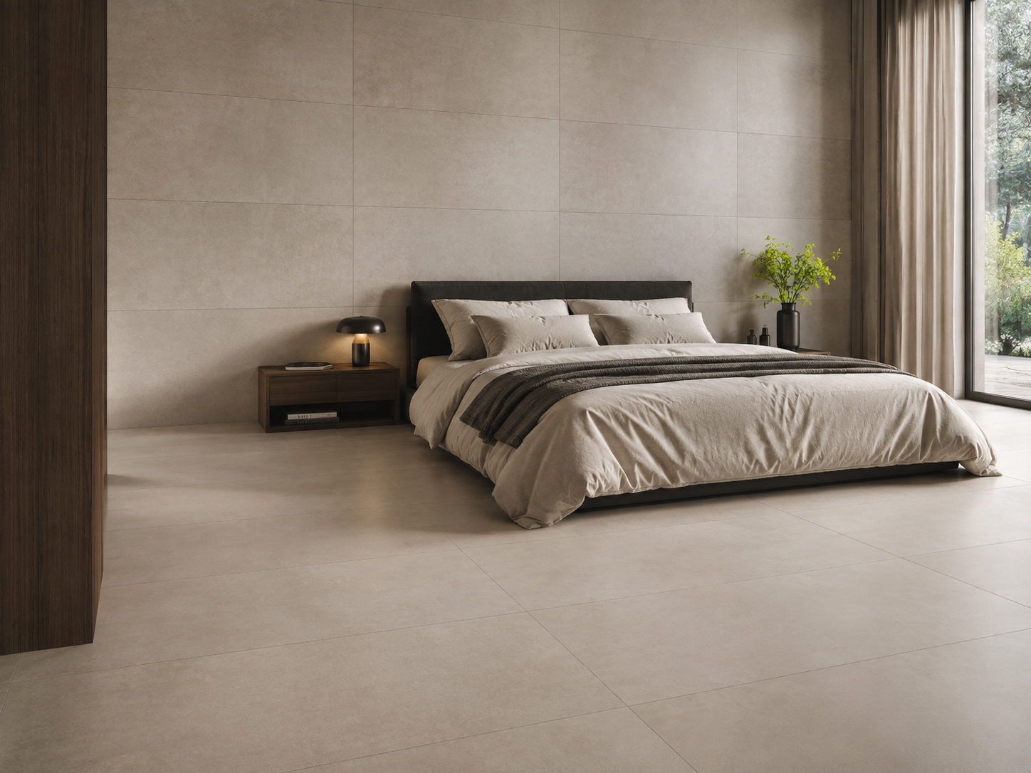 Aslan Beige Bru in Bedroom